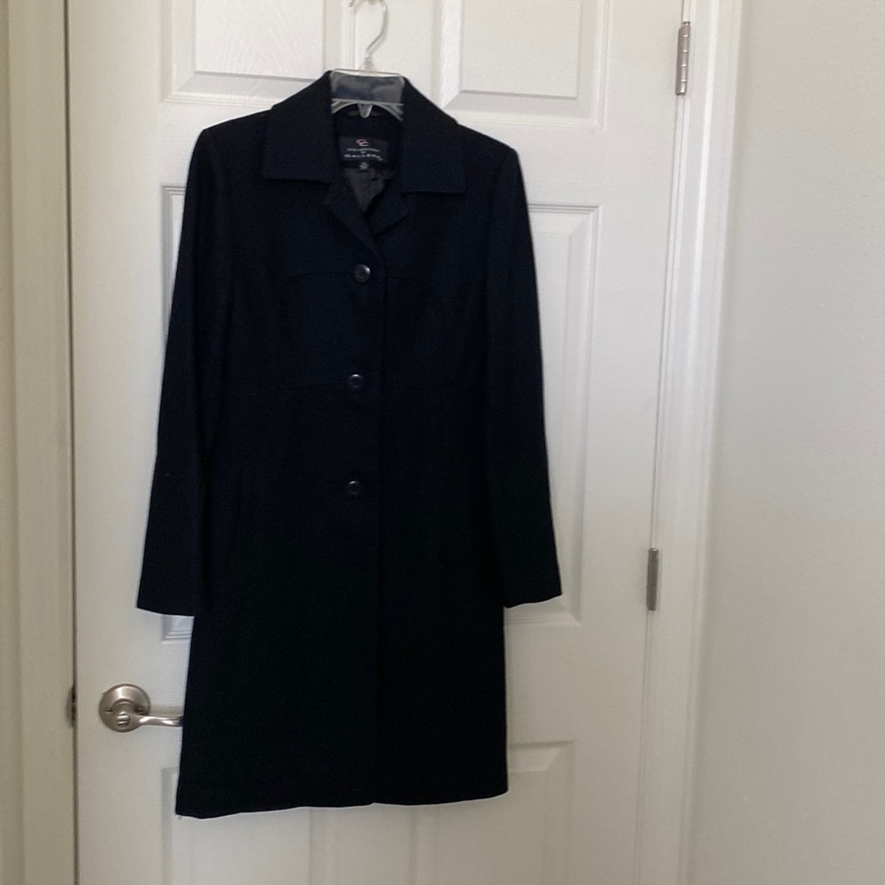 Collection by Gallery black long wool winter coat, size extra small.